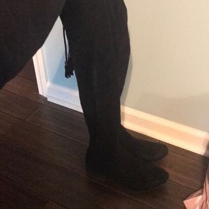 Black knee high boots